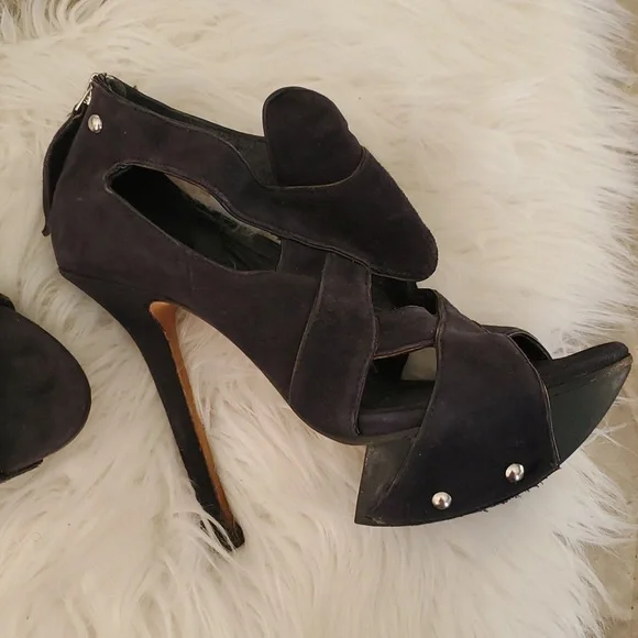 Camilla skovgaard blue platform heel Stiletto  open toe shoe size 36.5 - Picture 8 of 16